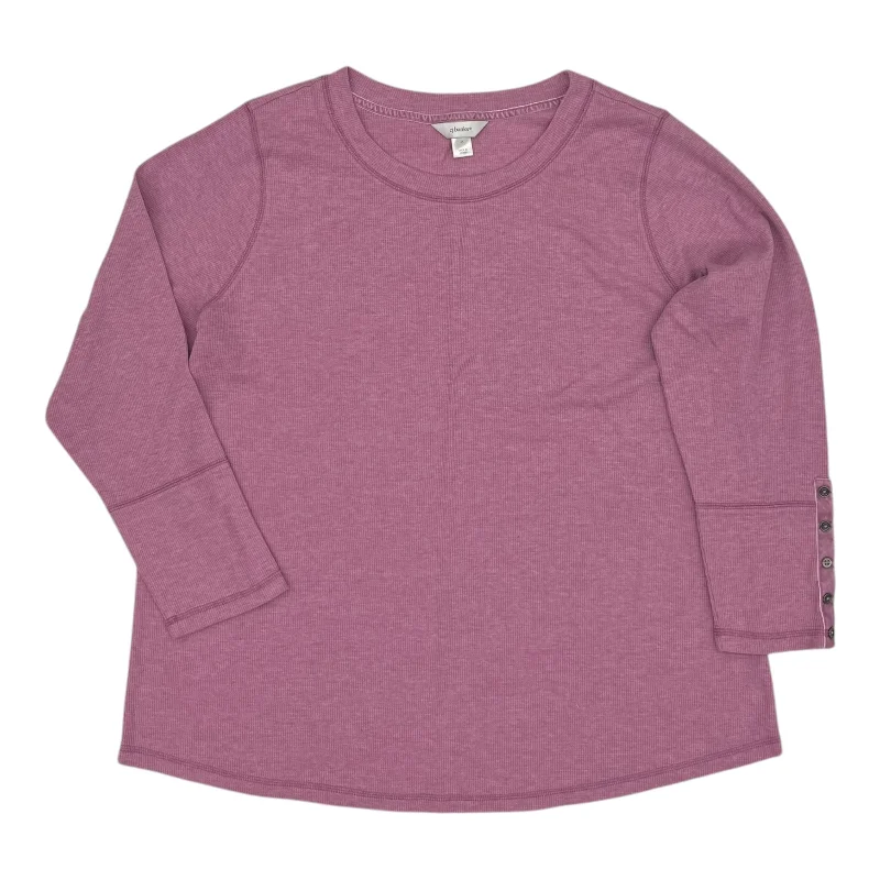 women's tops made from cottonTop Ls By Cj Banks In Pink, Size:2X