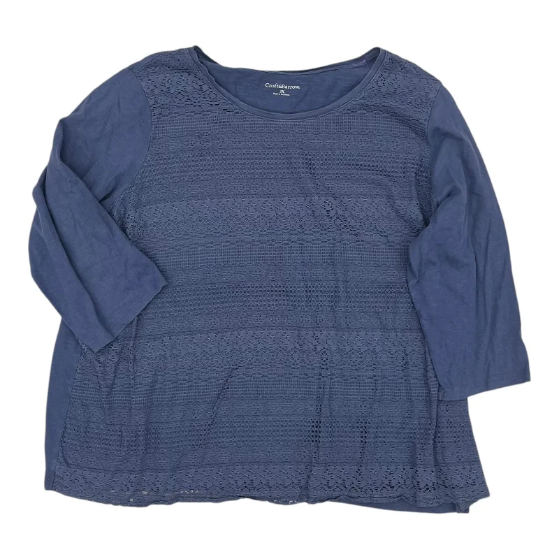 women's tops for those who value both quality and affordabilityTop Ls By Croft And Barrow In Blue, Size:3X