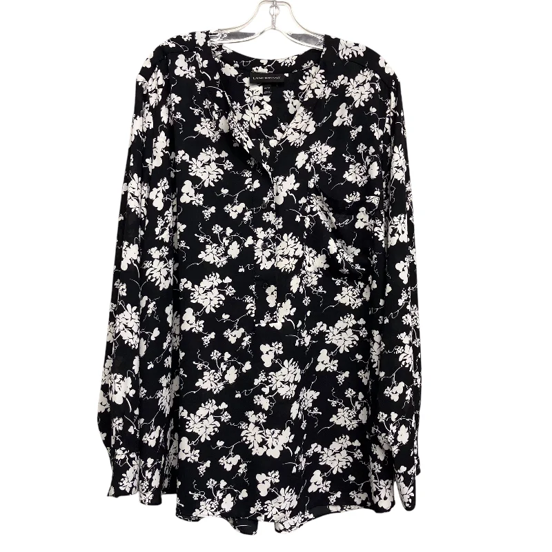 women's stylish topsTop Ls By Lane Bryant In Black & White, Size:4X