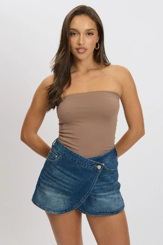 camisoles for womenBrown Supersoft Bandeau Top