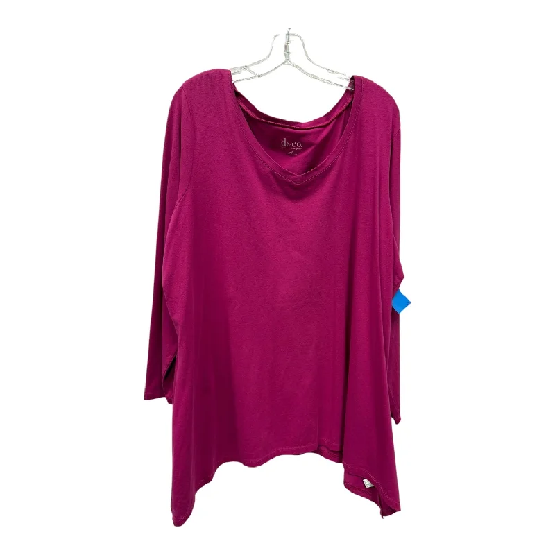 women's tops for boho-chic stylesTop Ls By Denim And Company In Pink, Size:2X