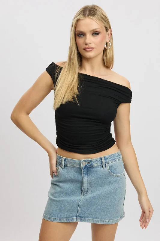 women's tops for those who want to make a bold fashion statement with their choice of topsBlack Off Shoulder Top