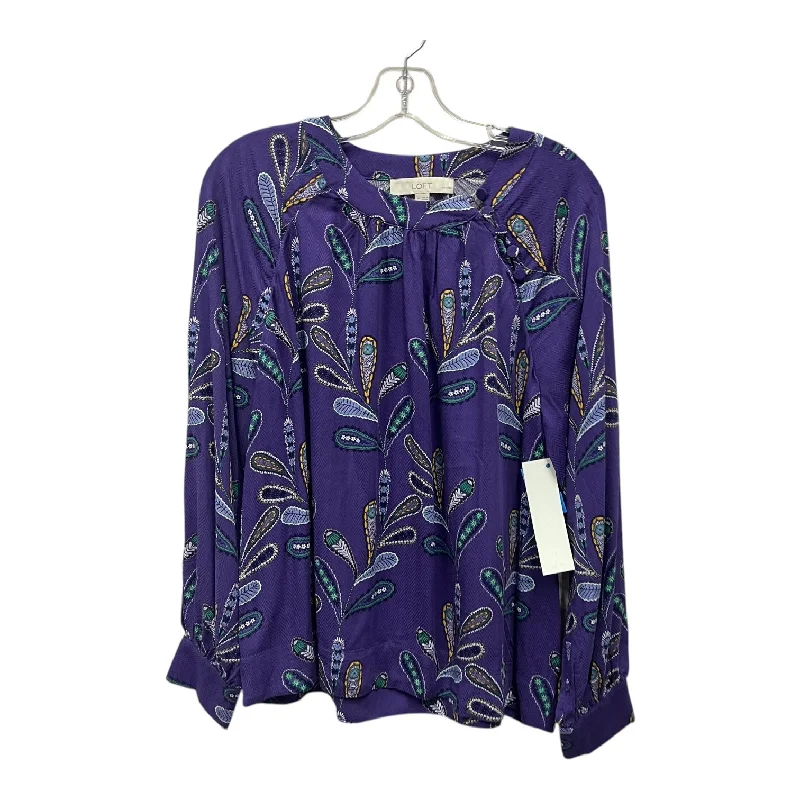 women's tops for those who want to show off their figure in a flattering wayTop Ls By Loft In Purple, Size:Mp