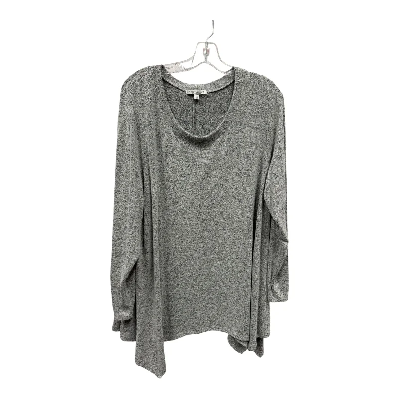 women's tops for minimalist aestheticsTop Ls By Green Envelope In Grey, Size:2X