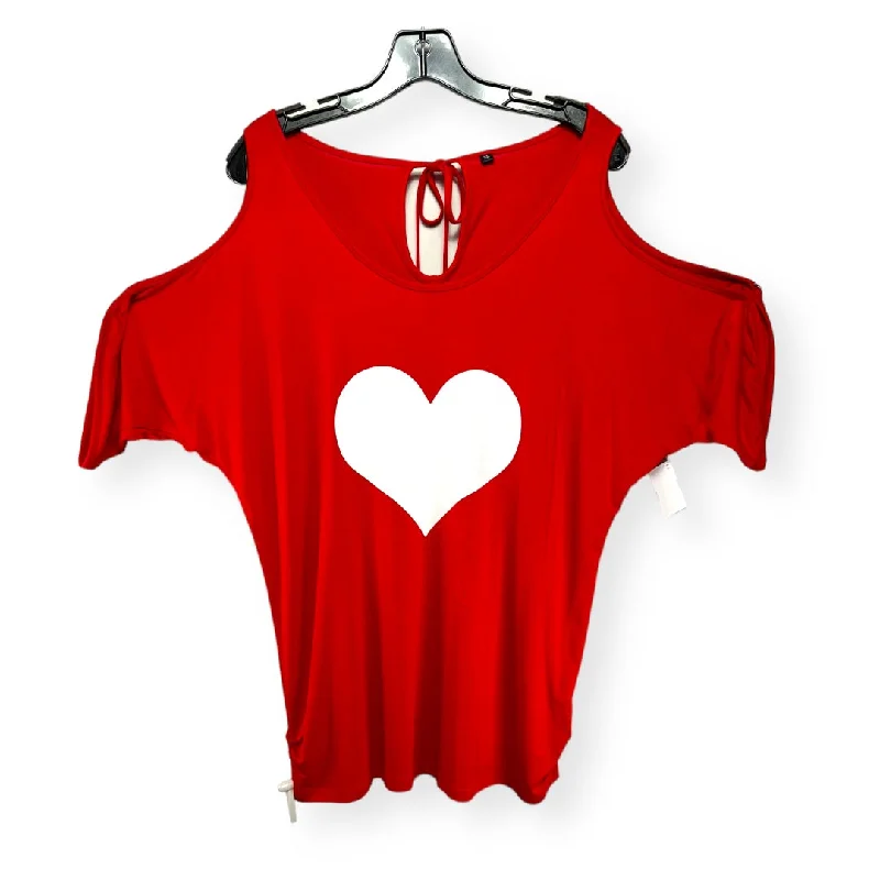 women's tops made from cottonCold Shoulder Heart Top By Unknown Brand Size: Xl