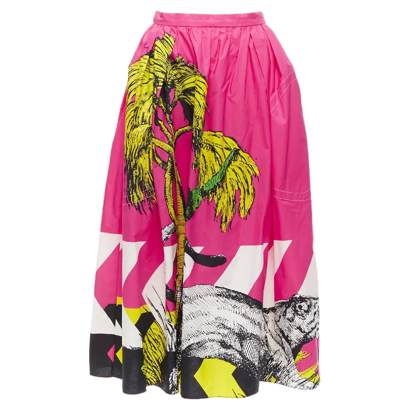 women's figure-flattering business skirtsChristian Dior D-Jungle pop tiger graphic print poplin cotton skirt