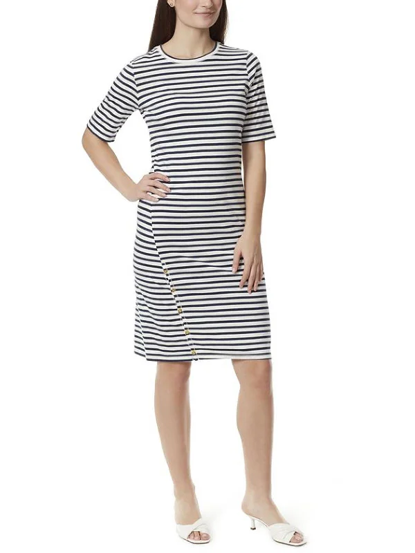 women's club dressesWomens Striped Midi T-Shirt Dress