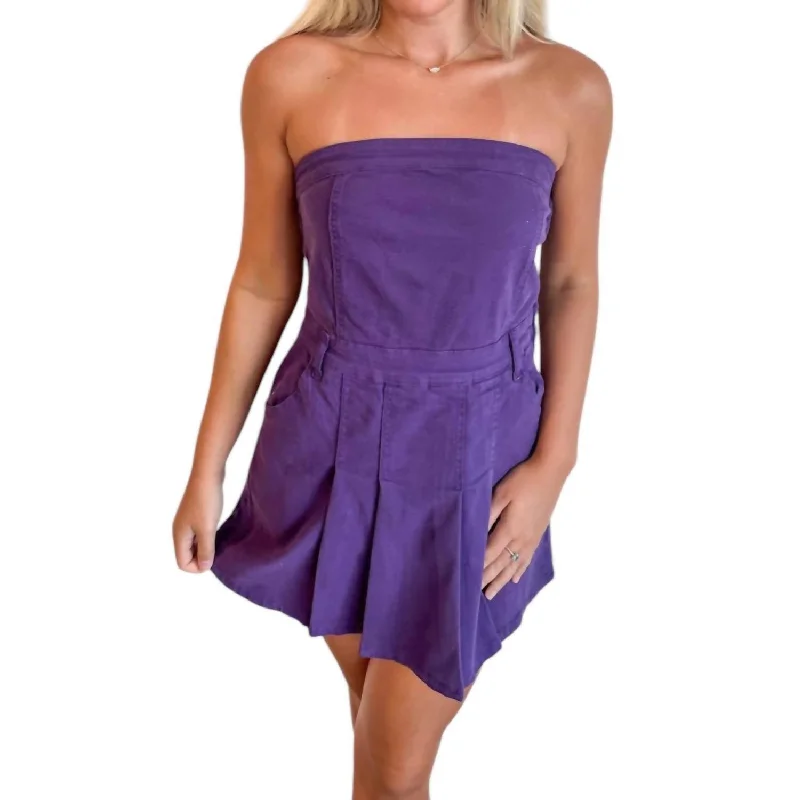 women's tall dressesSunkist Denim Mini Dress In Purple