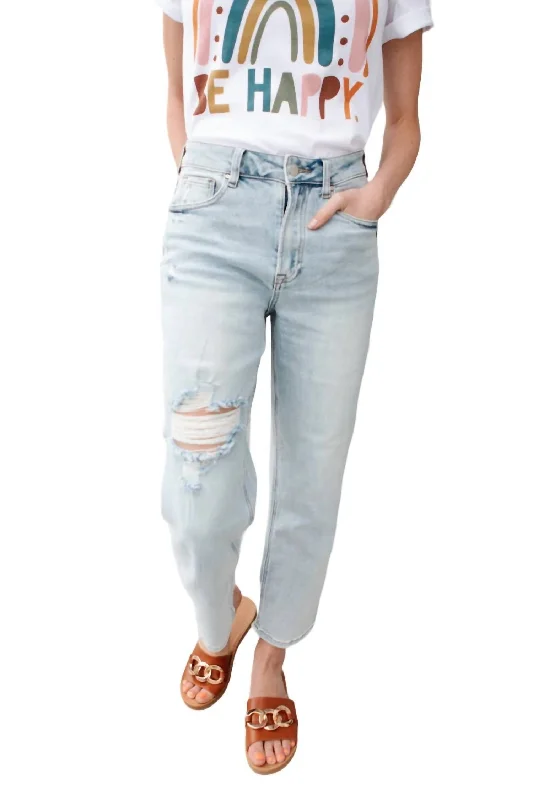 women's denim jeans for travelNew Me Distressed Jeans In Light Wash