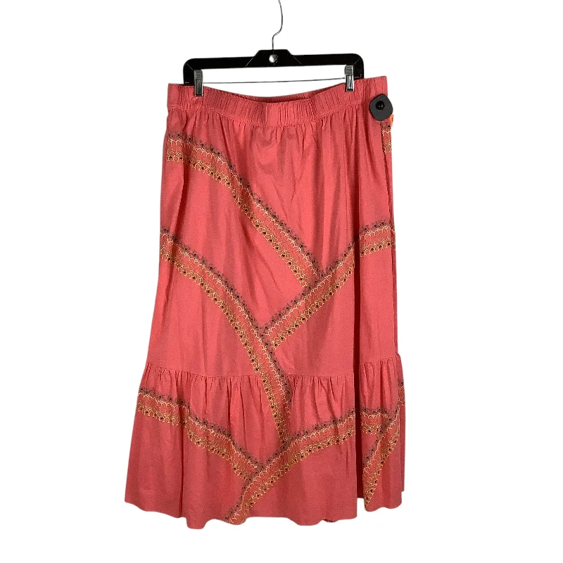 women's crochet maxi skirts for beach outingsSkirt Midi By Loft In Coral, Size: Xl