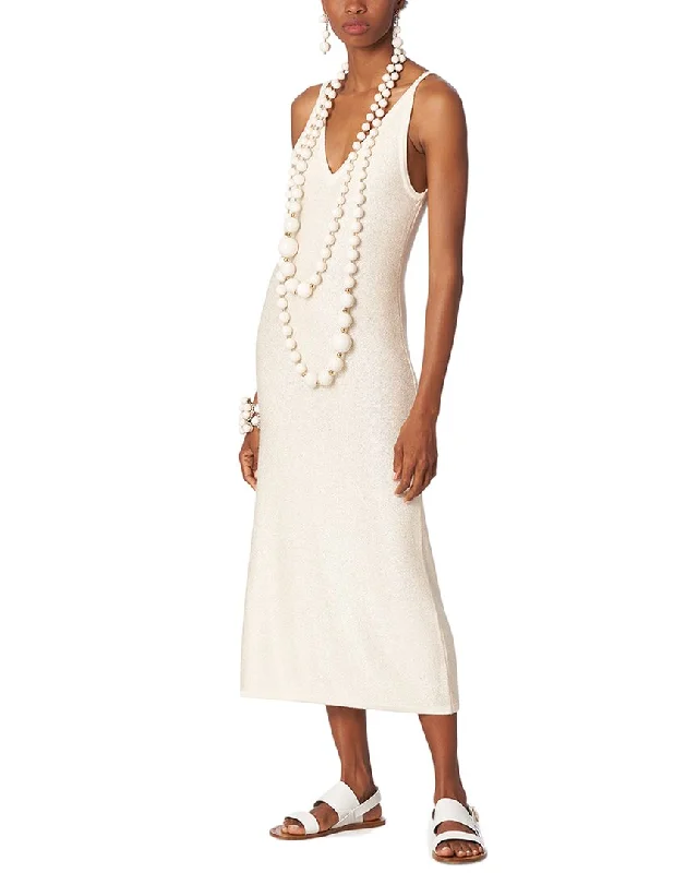 women's beach dressesCarolina Herrera Spaghetti Strap Wool-Blend Midi Dress