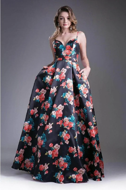 women's casual Friday dressesLadivine 13103 - Sweetheart Neck Evening Gown with Floral Pleats Evening Dress