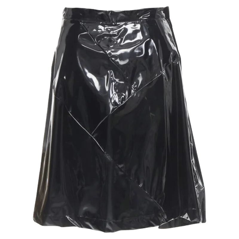 women's flowy skirtsComme Des Garcons vinyl plastic bias cut A-line skirt