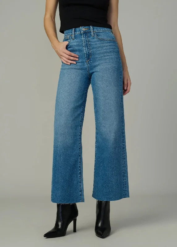 women's denim jeans with patchesWIDE LEG ANKLE