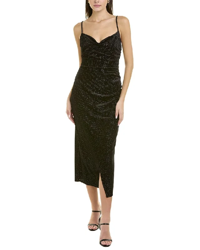 women's stretch dressesLaundry by Shelli Segal Velvet Midi Dress