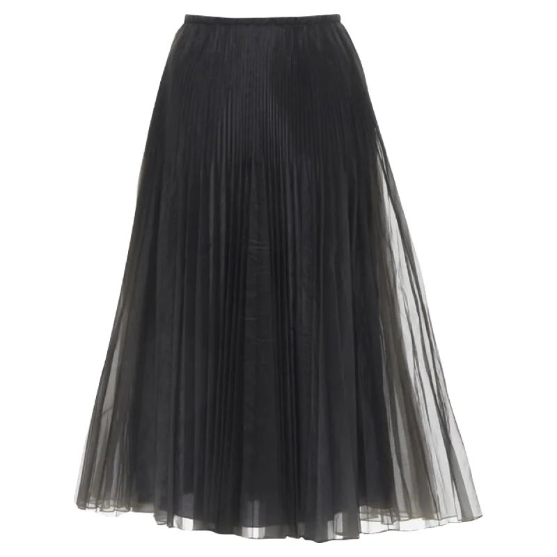 women's lace A-line skirtsFendi toggle drawstring waist pleated midi skirt