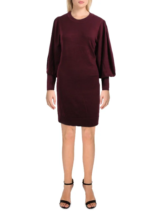 women's shift dressesWomens Crewneck Midi Sweaterdress