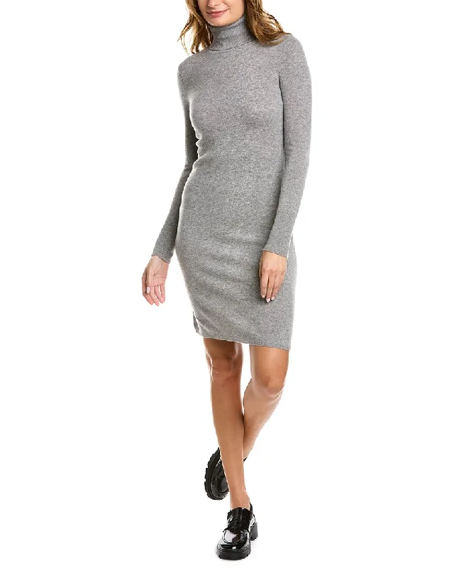 women's machine-washable dressessofiacashmere Cashmere Turtleneck Midi Dress