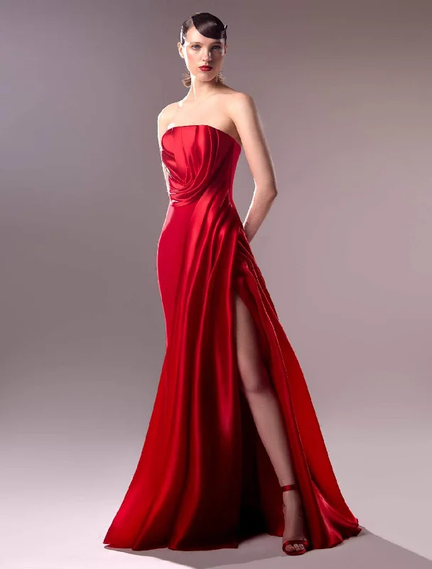 women's mother of the bride dressesMNM Couture G1610 - Draped Strapless Evening Gown