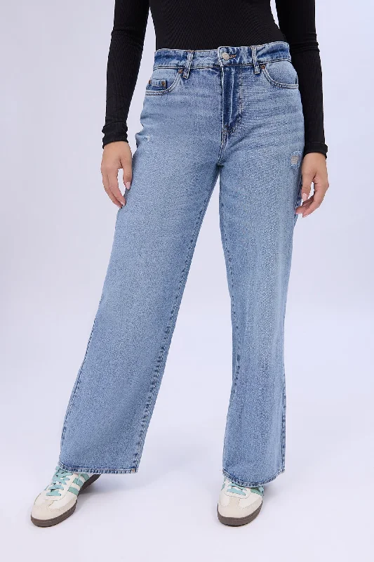 women's denim jeans with belt loopsSuper High Rise Wide Leg Jeans