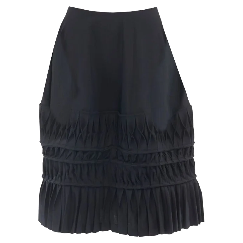 women's knitted mini skirts for casual wearJunya Watanabe wool blend pleated wrap tie skirt