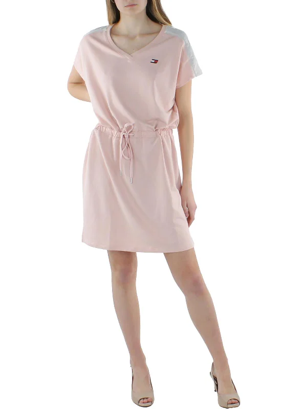 women's retro dressesWomens Tie Waist Midi T-Shirt Dress