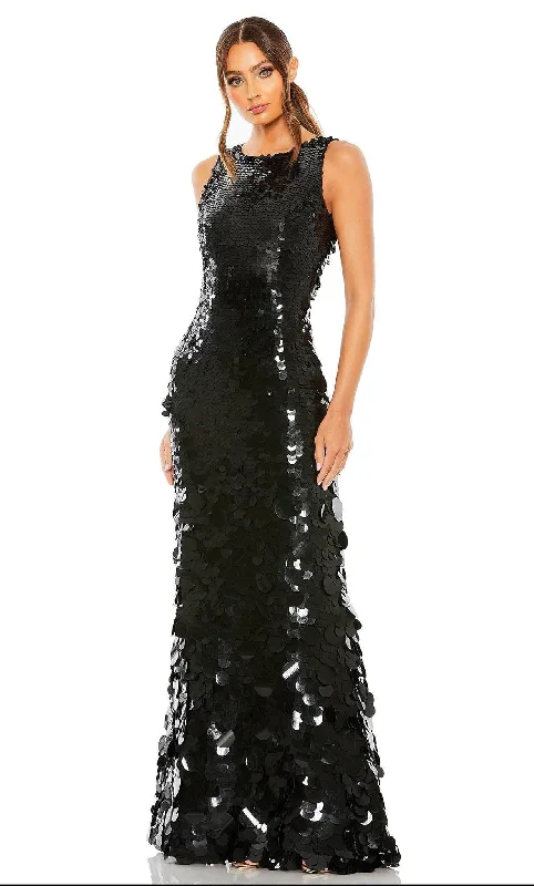 women's solid color dressesMac Duggal 5959 - Sequined Trumpet Evening Gown