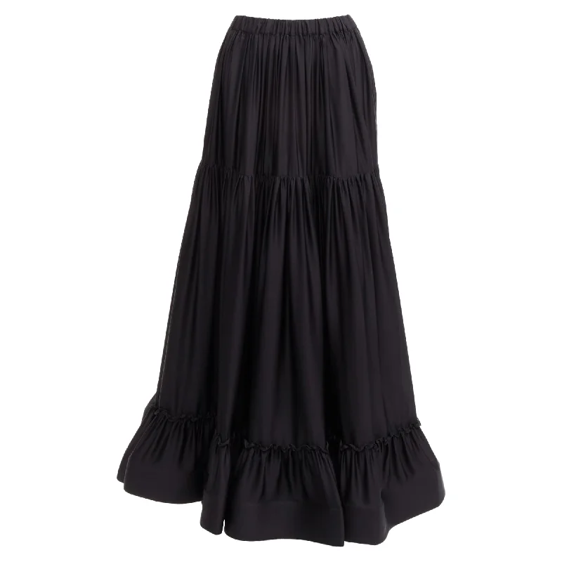 women's luxury lace skirtsStella McCartney silk crin flounce hem tie midi skirt