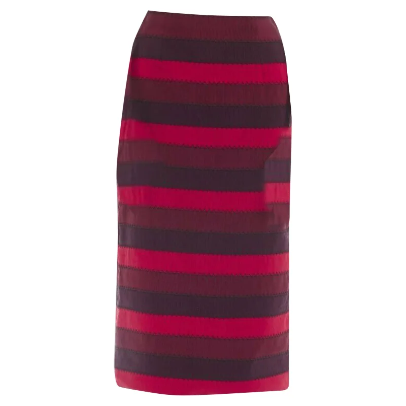 women's striped tulip skirtsMary Katrantzou stripe ribbon midi skirt