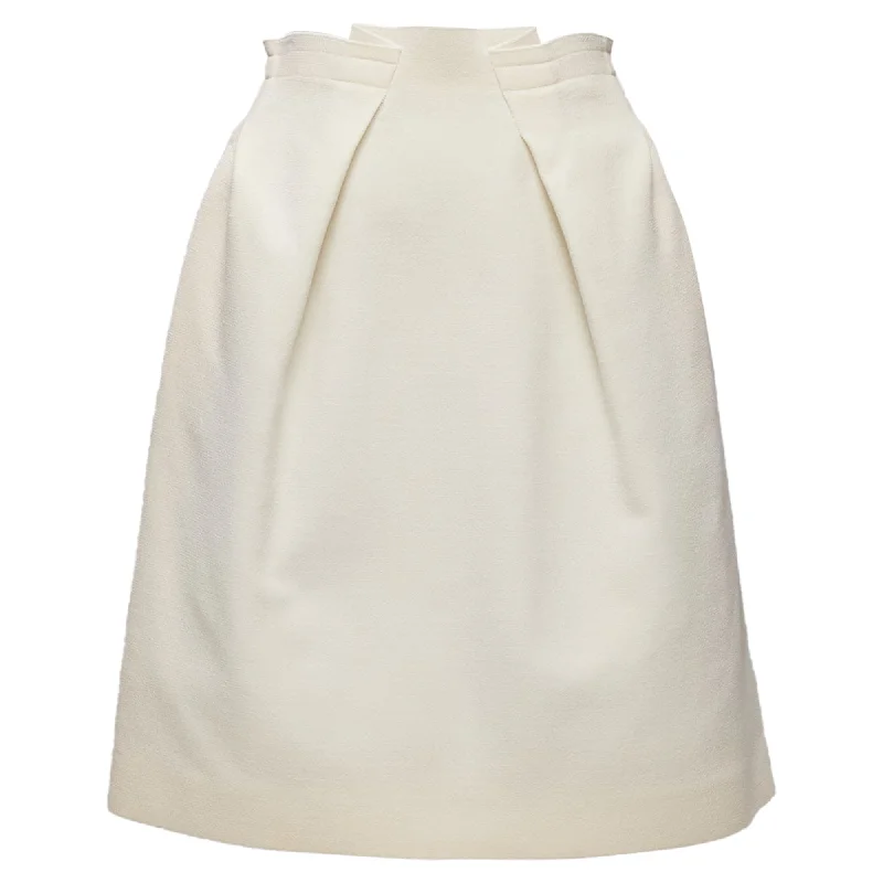 women's lace-up skirtsRoland Mouret wool crepe silk trim origami pleat waist skirt