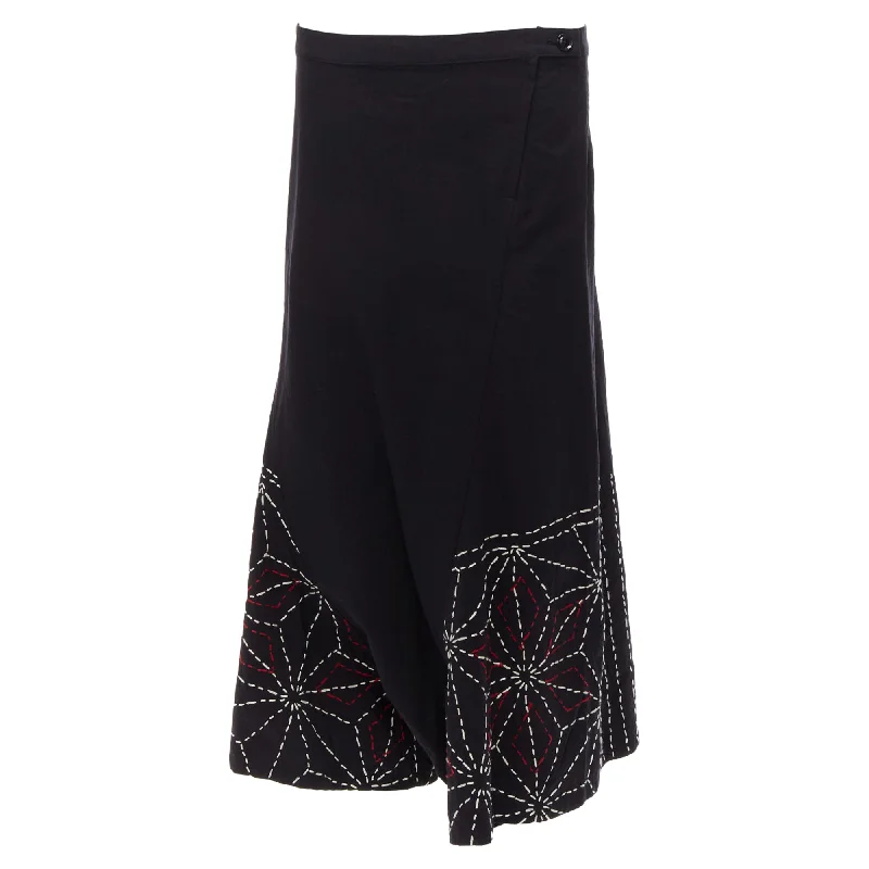 women's pleated skirtsYohji Yamamoto hand stitched asymmetric harem pants