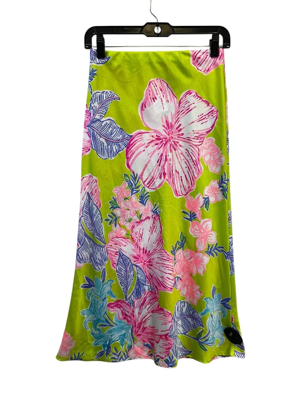 women's solid-color skirtsSkirt Maxi By Lilly Pulitzer In Green & Pink, Size: Xxs