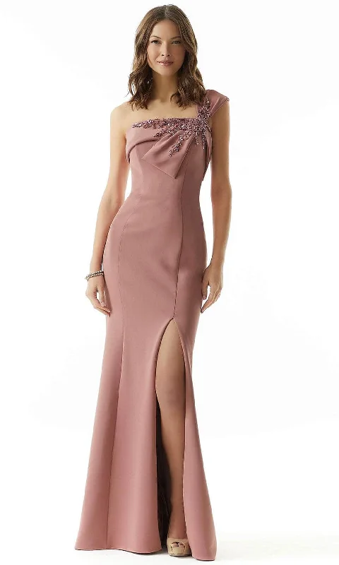 women's party dressesMGNY by Mori Lee 73002 - Bow Draped Evening Dress