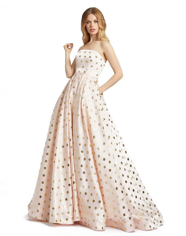 women's high-end dressesMac Duggal 67093 - Polka dot A-Line Evening Dress