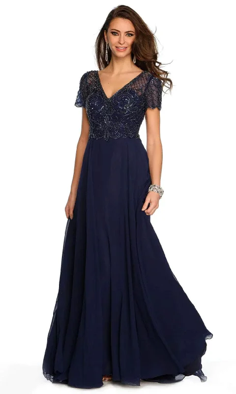 women's cotton dressesDave & Johnny 9322 - Beaded Bodice Evening Gown