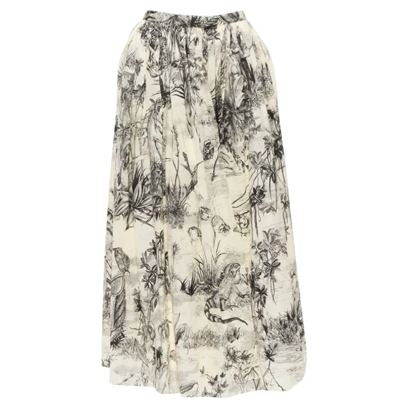 women's satin skirtsChristian Dior Fantaisie print cotton midi skirt