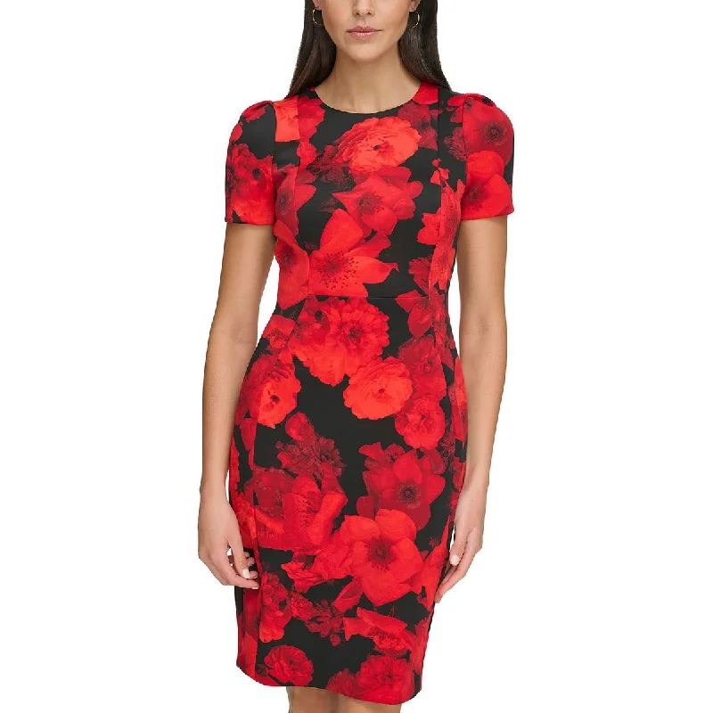 women's boho dressesWomens Floral Mini Sheath Dress