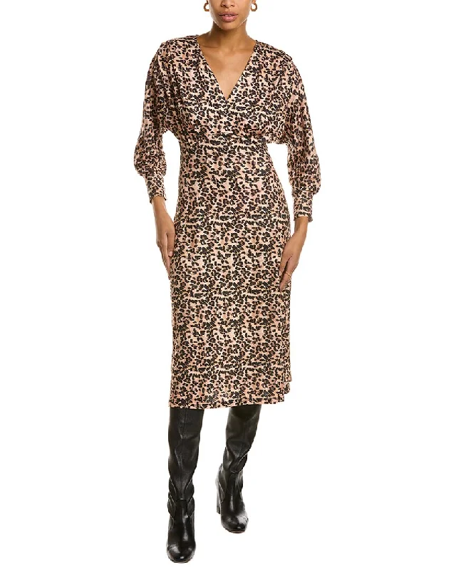 women's stylish dressesANNA KAY Leopard Surplice Midi Dress