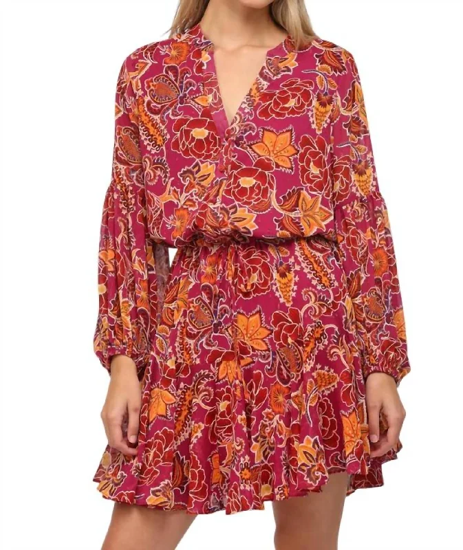 women's ethical fashion dressesRuffle Mini Dress In Sangria