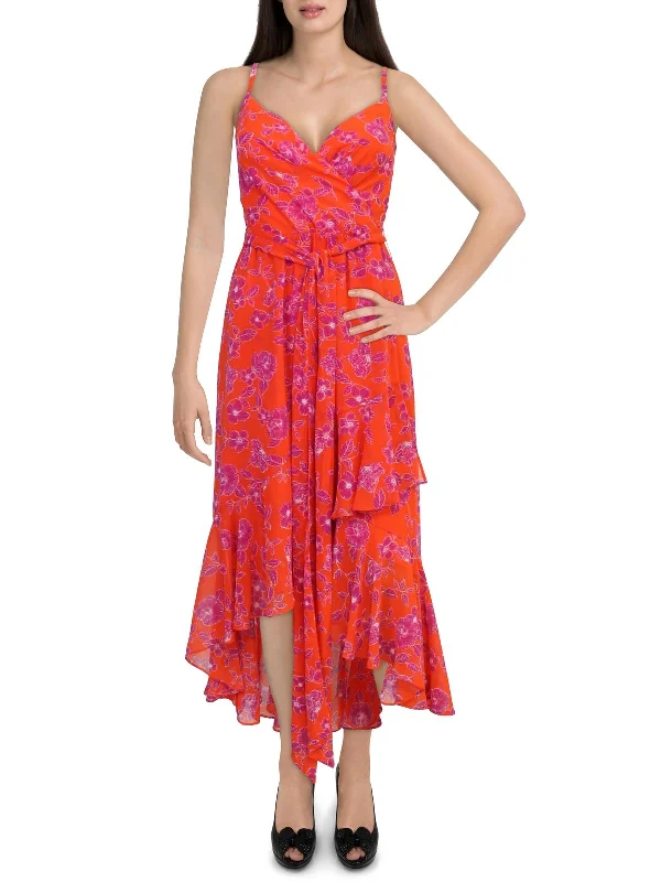 women's fair-trade dressesWomens Chiffon Tie Belt Midi Dress