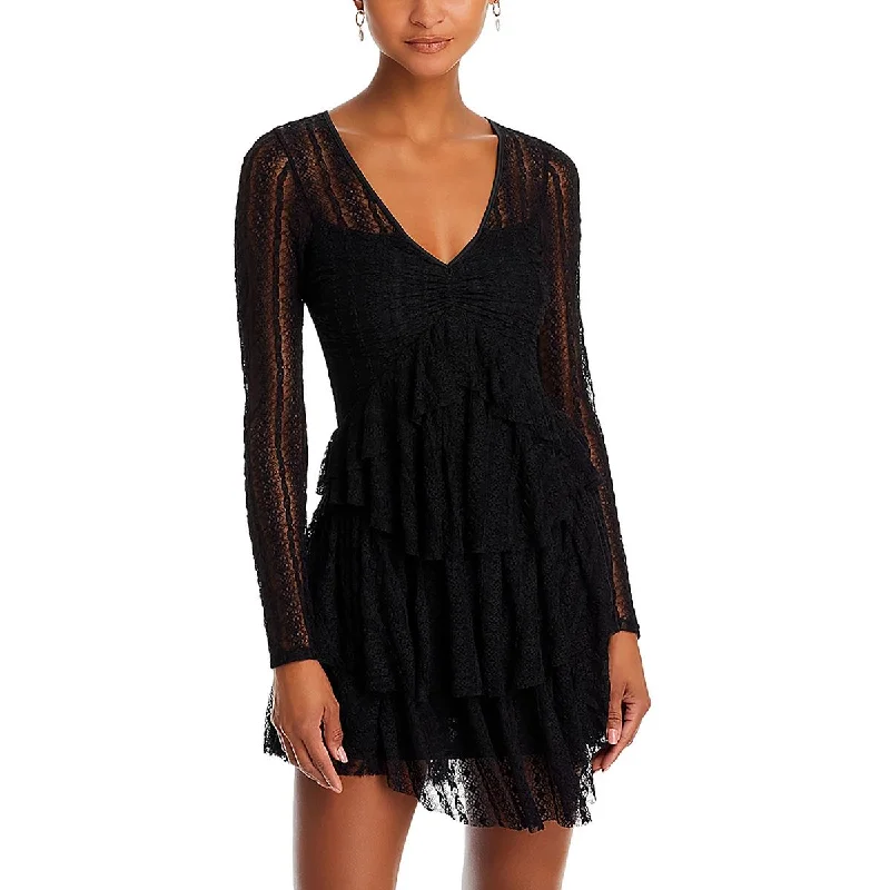 women's party dressesWomens Lace VNeck Mini Dress