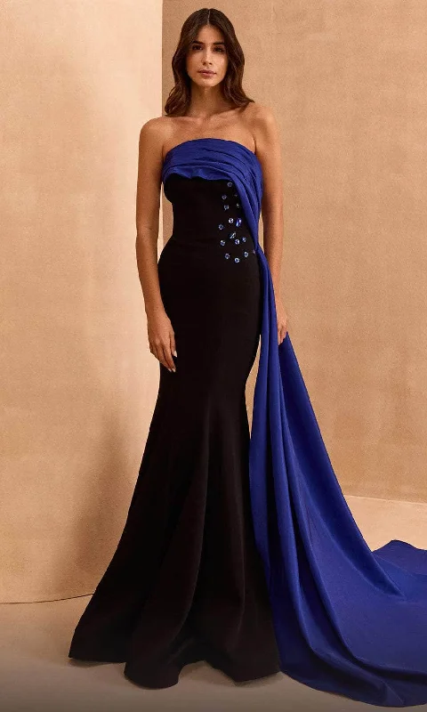 women's easy-to-wear dressesMNM Couture V07378 - Strapless Mermaid Evening Gown