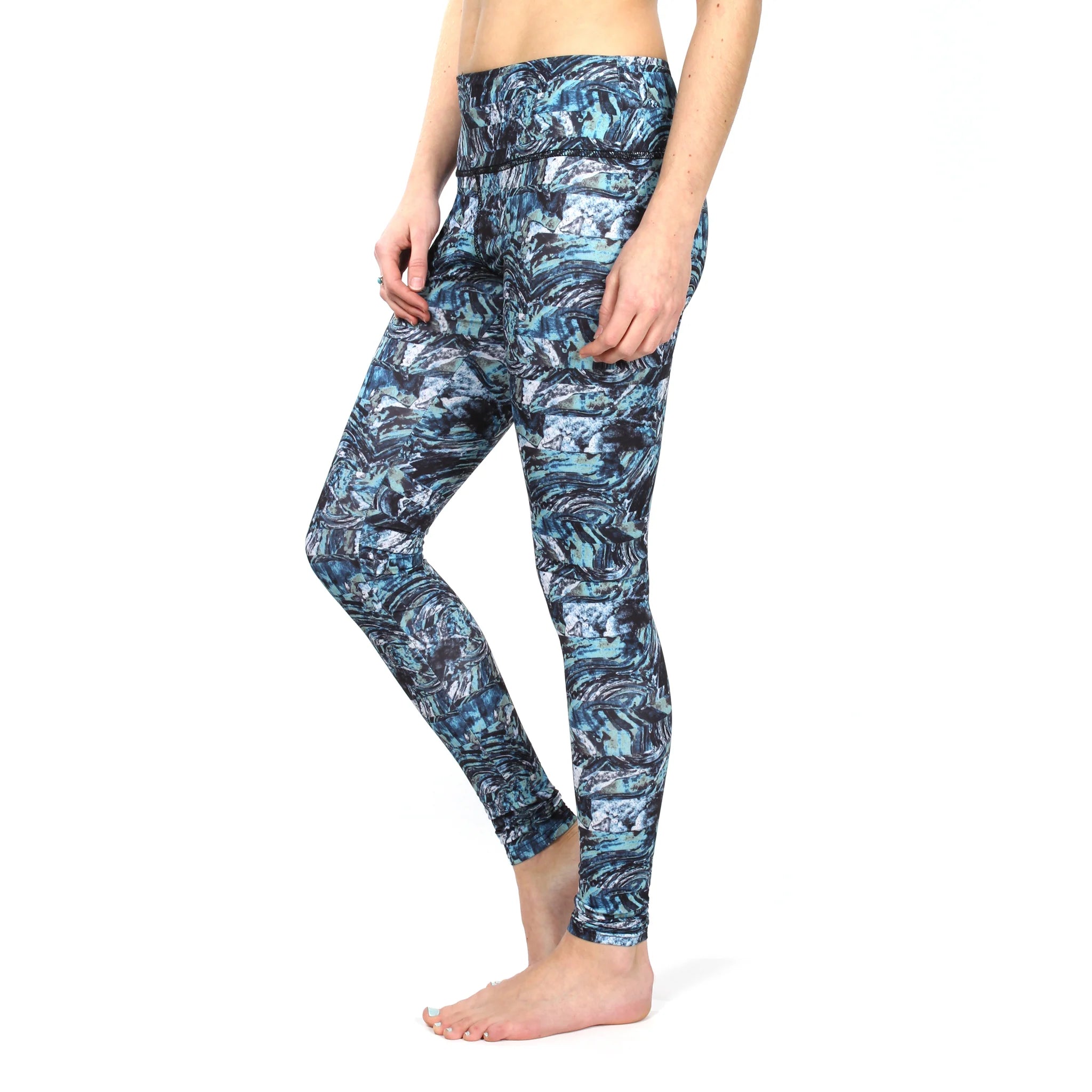 Olas Active Leggings - UPF 50+ - Marble Wave