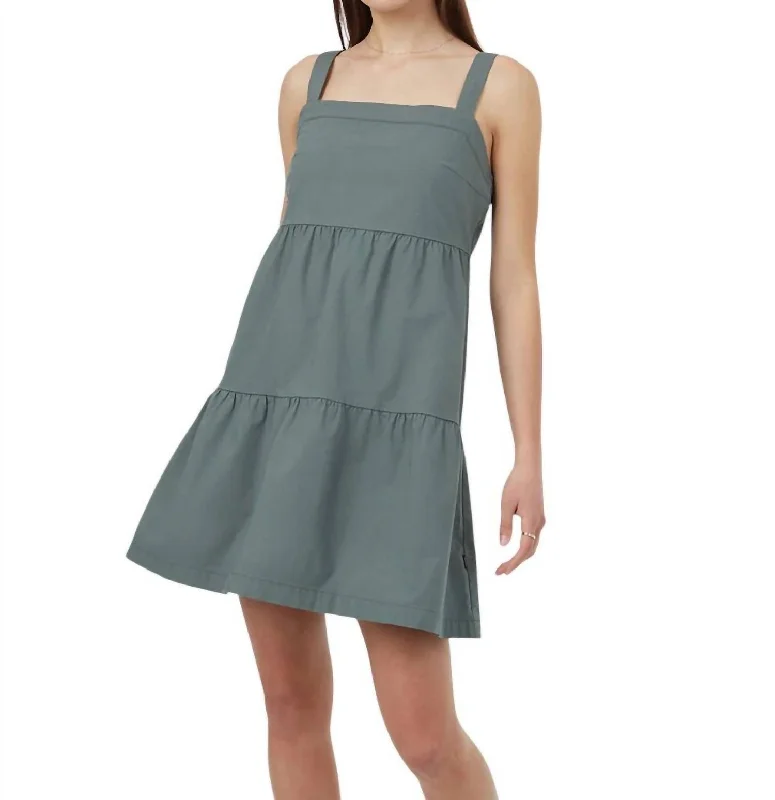 women's formal dressesRelaxed Tiered Mini Tank Dress In Urban Green