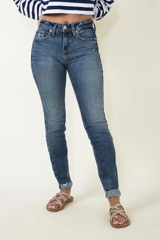 women's denim jeans for a relaxed lookSilver Jeans Suki Skinny Distressed Jeans for Women | L93136EAE398