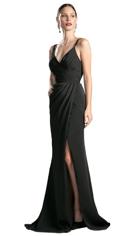 women's everyday dressesLadivine KC1850 - Drape-Detailed Sleeveless Wrap Bodice Evening Dress