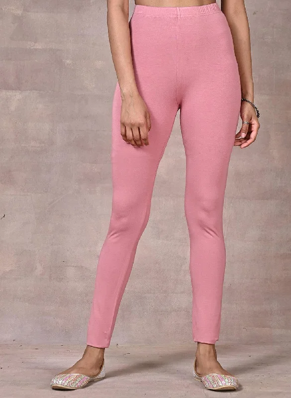 Sofia Rose Pink Skinny Fit Leggings for Women