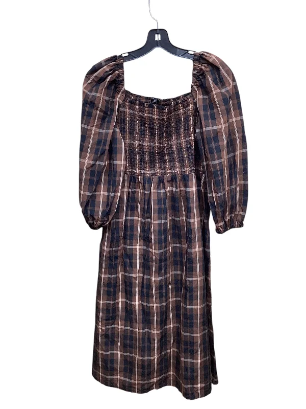 women's party dressesDress Casual Midi By J. Crew In Plaid Pattern, Size: Xl