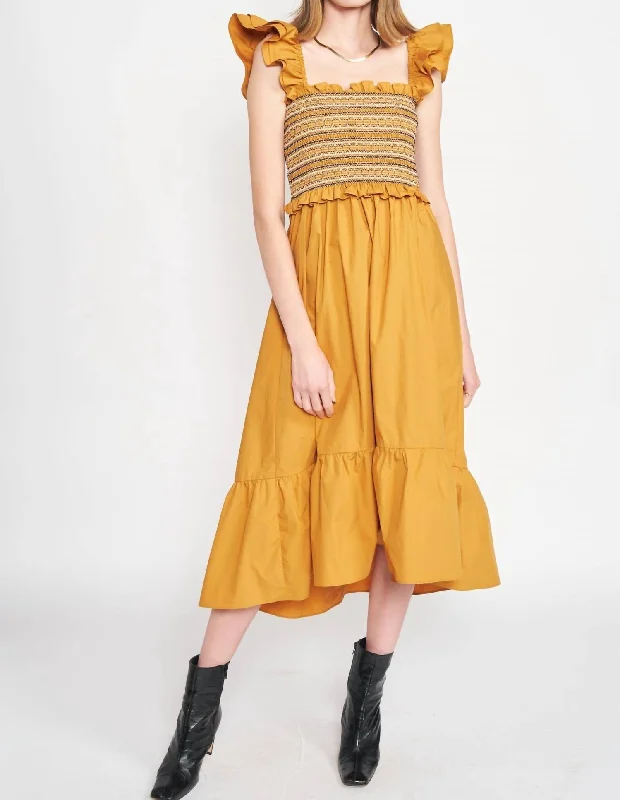 women's versatile dressesPenelope Midi Dress in Marigold