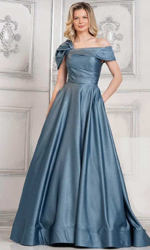 women's easy-to-wear dressesMarsoni by Colors MV1288 - Off Shoulder Satin Evening Dress